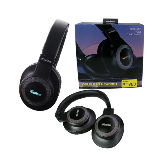 Auscultadores Sem Fio BT-900 Cancelamento de Ruído Acoustic Preto Auscultadores Sem Fio BT-900 Cancelamento de Ruído Acoustic Preto